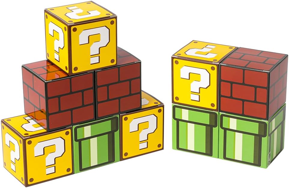 Seozio 24PCS Party Boxes, Question, Brick and Pipe Boxes for Game Theme Birthday Party Decorations Supplies, Candy Gift Box Favors. (2.35x2.35Inch)