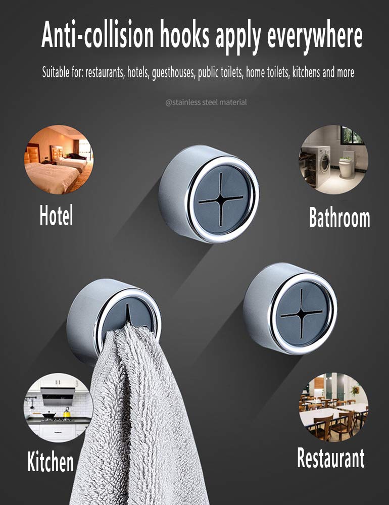 6 Ganci Autoadesivi Per Asciugamani - Rotondi, Senza Foratura, Per Bagno E Cucina - Foto 3