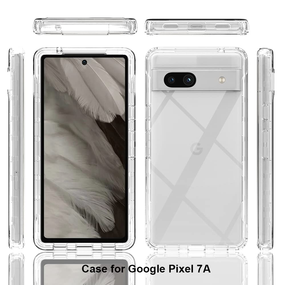 Cover XINNI Per Google Pixel 7a Con Protezione Schermo – Custodia 360° Antiurto Trasparente Nero