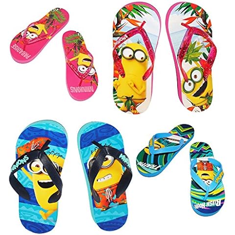 alles-meine.de GmbH Sandalen/Zehentrenner - Gr. 33/34 - " Minion - Ich einfach unverbesserlich - Badeschuhe mit Profilsohle/rutschfeste Schuhe Schuh Cover