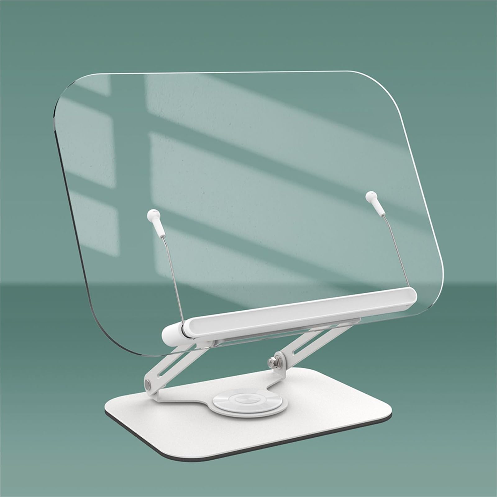 Atril Para Libros Soporte giratorio for libros de escritorio con Clips página Panel transparente soporte plegable y ajustable en ángulo para para escritorio