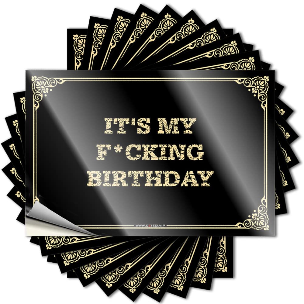 Fzfn Colour Spring Tattoos, Backyard Accessories Window It's My F*Cking Birthday | Funny Quote Football Decals(6X9cm)