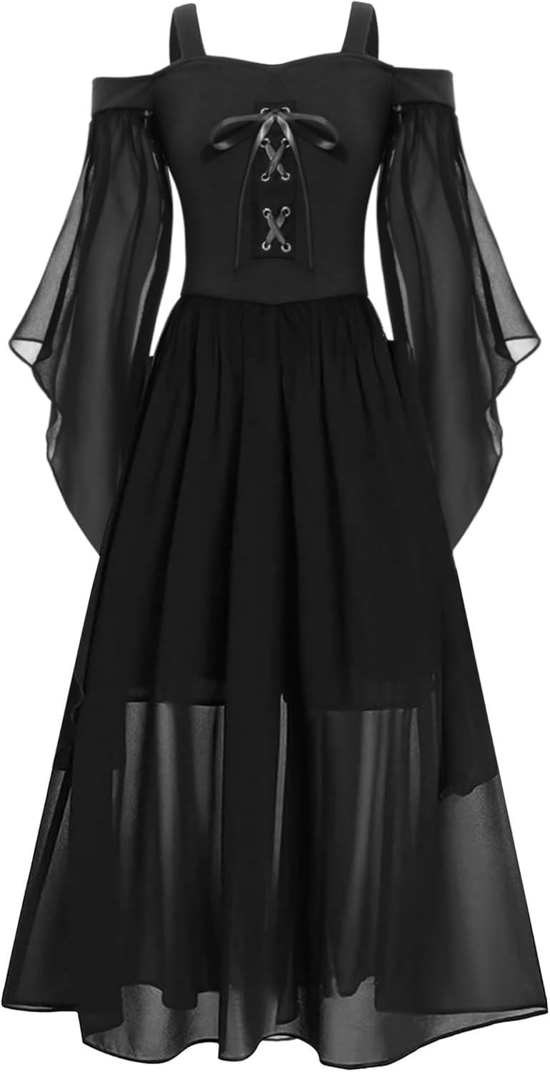 Enfant Fille Deguisement Médiévale Renaissance Manche Longue Robe