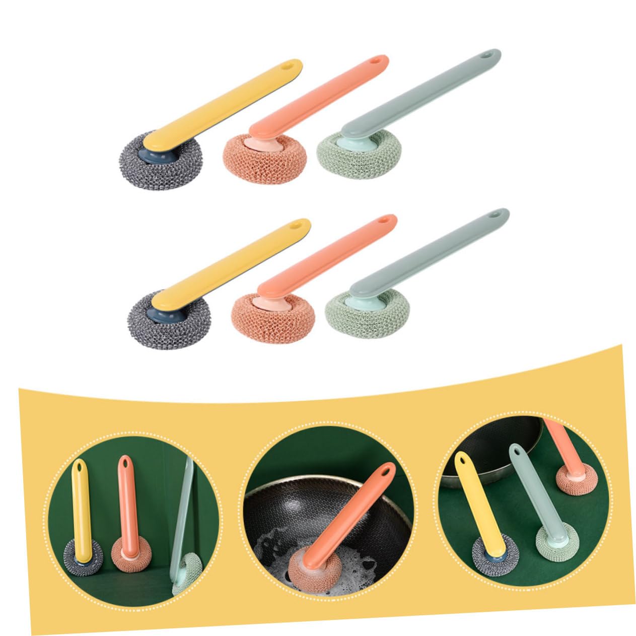 Limpiador de platos de lana de acero, lana de acero, 6 piezas de cepillo de limpieza de cocina, fregadero, fregadero, fregadero, fregadero, fregadero, fregadero, fregadero, fregadero, fregadero,
