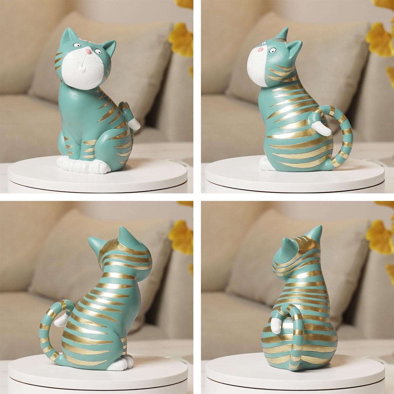 SEINHIJO Figurine Chat Sculpture Animal Moderne Décor Intérieure Arts 17cm