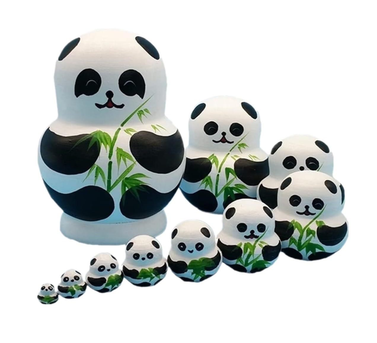 Matrioska 10 Pezzi Bambole Matrioska Panda Russe Nidificanti Carine Fatte A Mano Giocattolo Impilabile