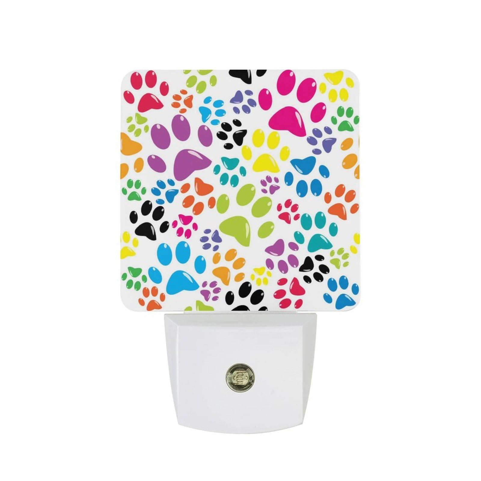 Nqrxadcrt Style Colored-Paws Night Light Plug In Wall Lights Bedside Lamp Bedrooms Home Hallways Decoration