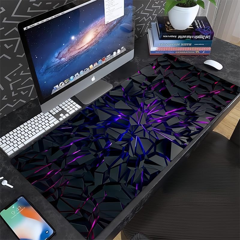 Image of Crystals Design Gaming Mouse Pad, 700 x 300 x 2mm Mousepad with Anti Slip Rubber Base,Smooth Surface,Extended Gaming Desk Mat,Waterproof Mouse Pad for PC, Laptop, Keyboard