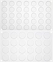 Vista 1 de Molde de silicona de disco redondo plano para hornear, 2 tamaños para mini tarta galletas, postre, chocolate, caramelo, caramelo, resina epoxi