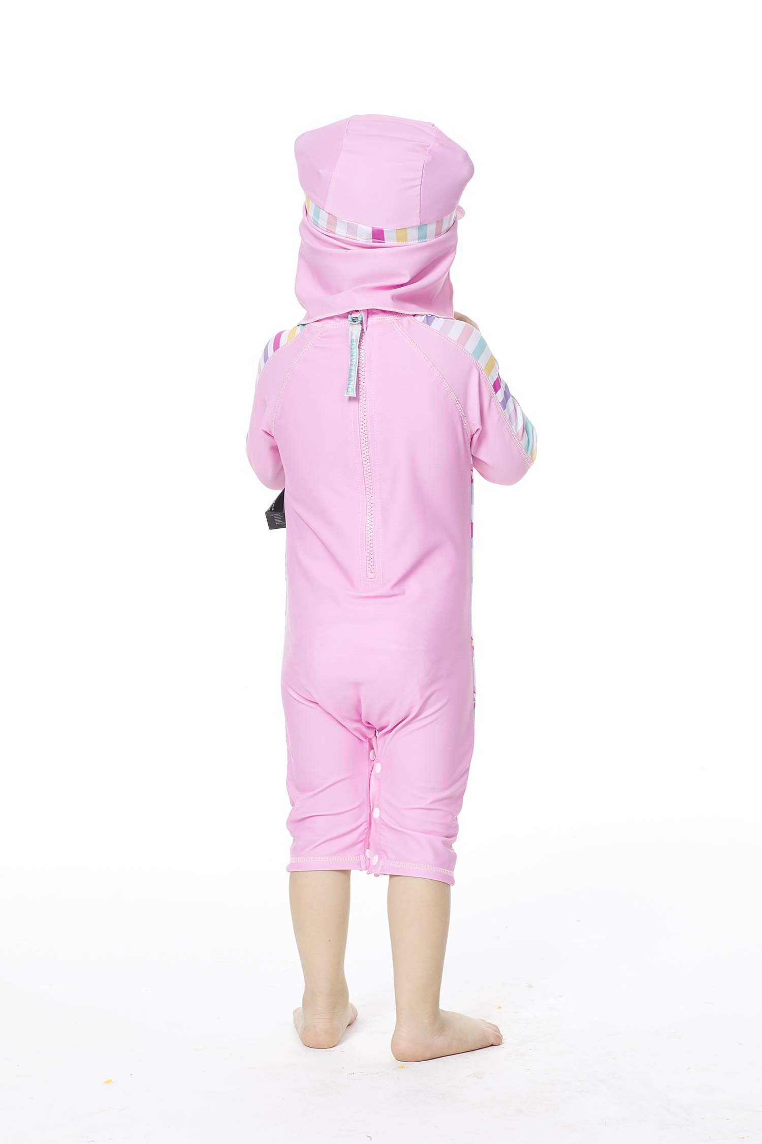 BONVERANO Bébé Maillot de Bain Une pièce à Manches Longues pour bébés Filles Protection UV 50+ One Zip