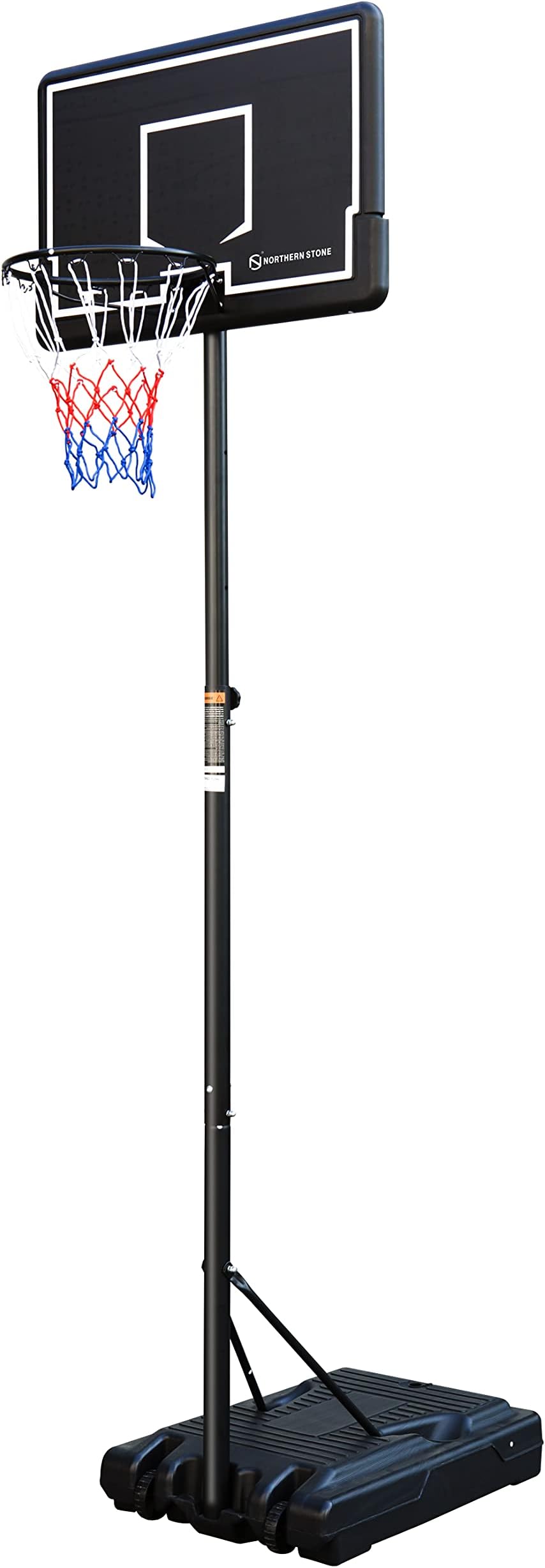 Silver Valley Pro Court Height Adjustable Portable Basketball Hoop with Impact Backboard Official Height 10 ft