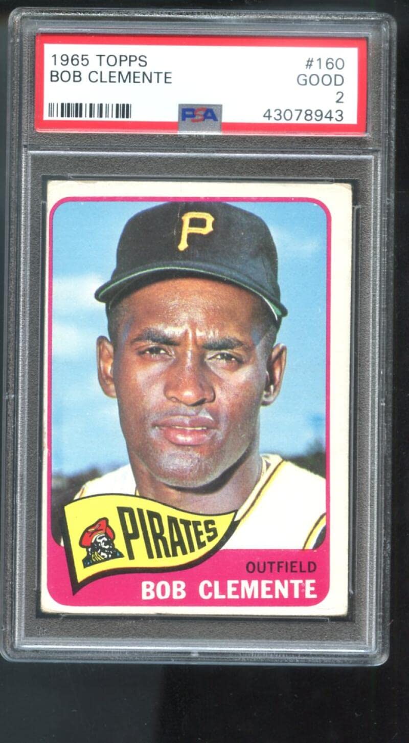Amazon.com: 1965 Topps #160 Roberto Clemente Bob Clemente PSA 2