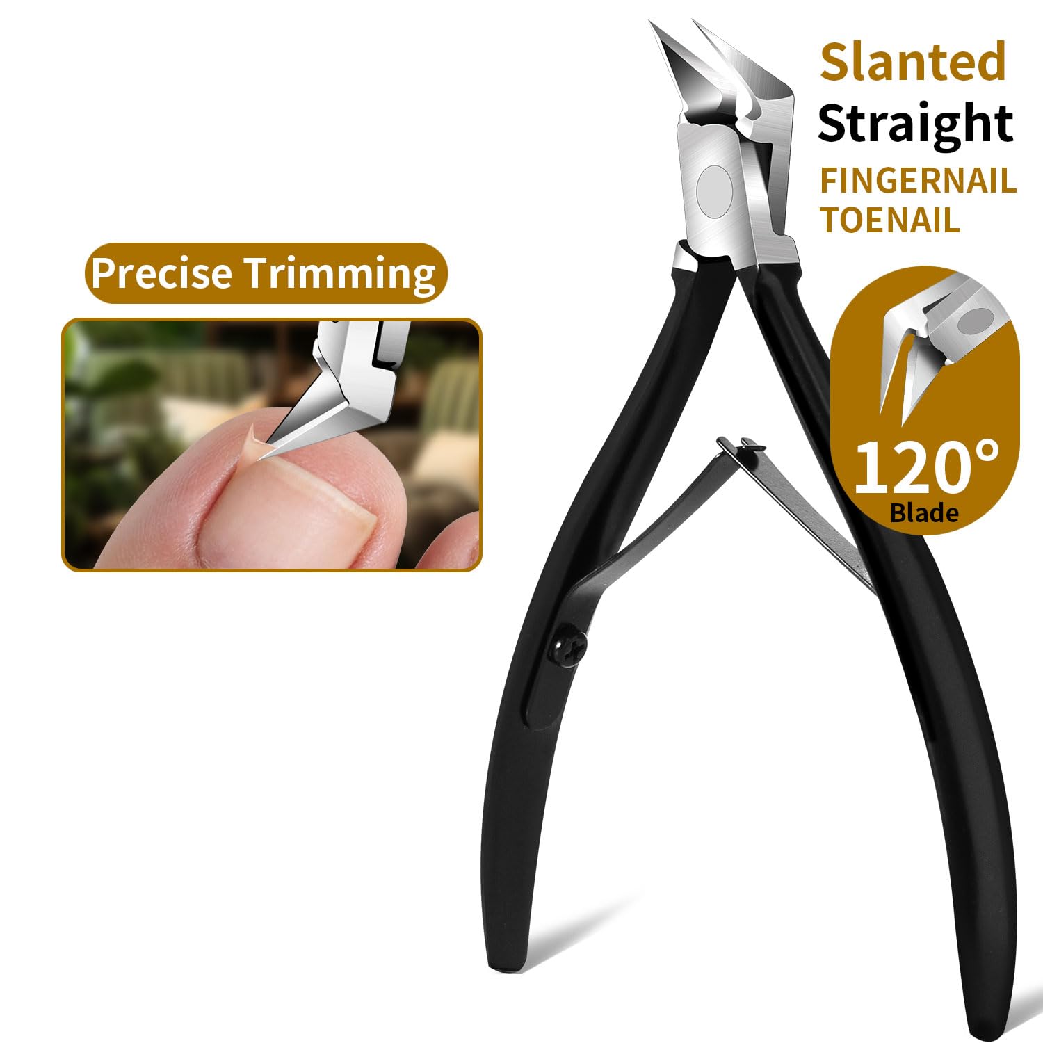 EBEWANLI Kit d'enlèvement d'ongle incarné, 6 pièces en acier inoxydable, kit pour ongles d'orteil avec coupe-ongles droits, obliques et incurvés pour ongles incarnés, outil de pédicure professionnel à
