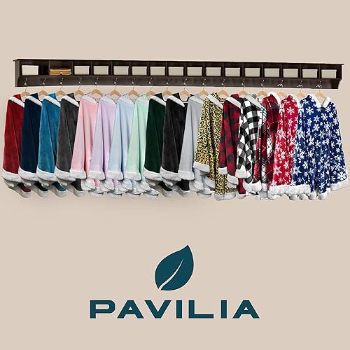 Miniatura 9 de PAVILIA Manta de vestir para mujeres adultas, acogedora manta de forro polar de felpa con capucha, chal súper suave, manta envolvente de ángel para