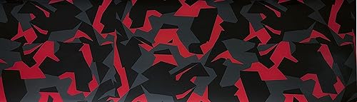 Miniatura 3 de Película adhesiva de vinilo de camuflaje geométrico rojo brillante negro gris para automóvil con adhesivo de liberación de aire+kit de herramientas