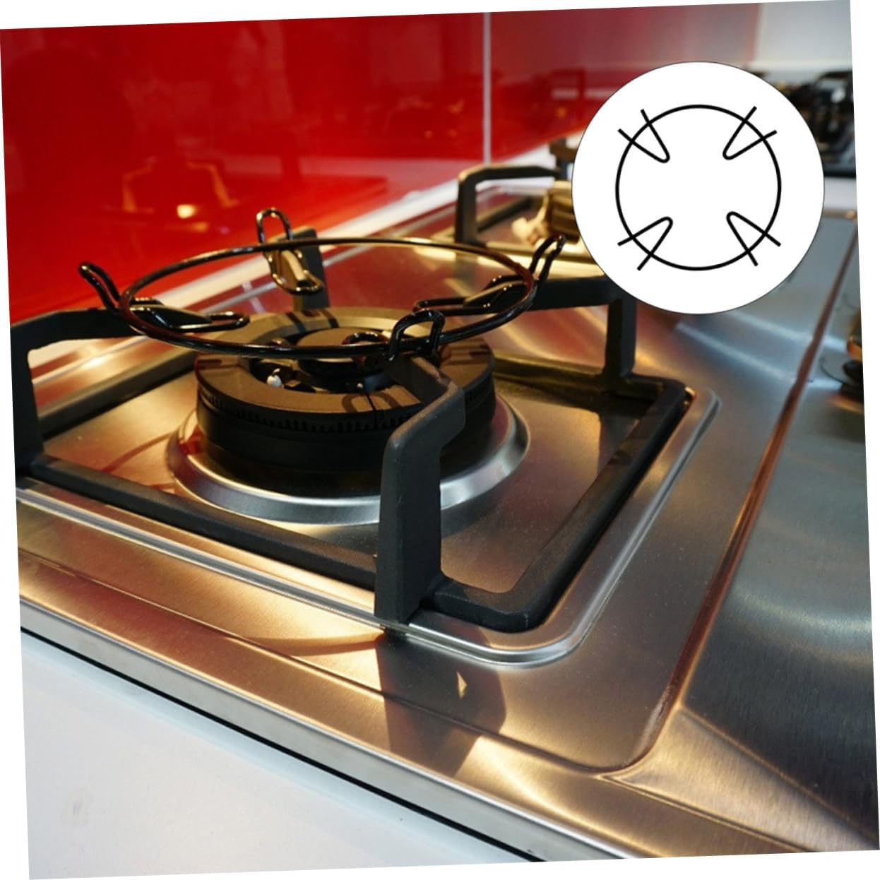 KICHOUSE 4pcs Non-slip Wok Support Rings for Gas Stove Iron Rack for Small Pots Pans Versatile Cooking Tool for Indoor Outdoor Use