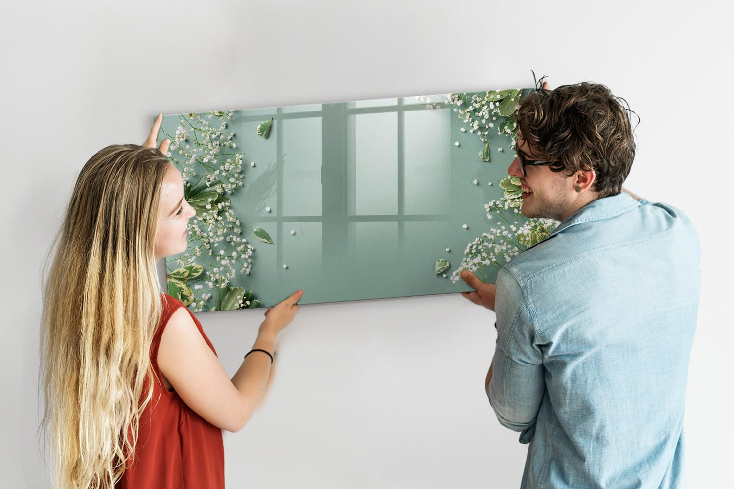 Lavagna memo magnetica da parete 120x60 cm | Fiori delicati