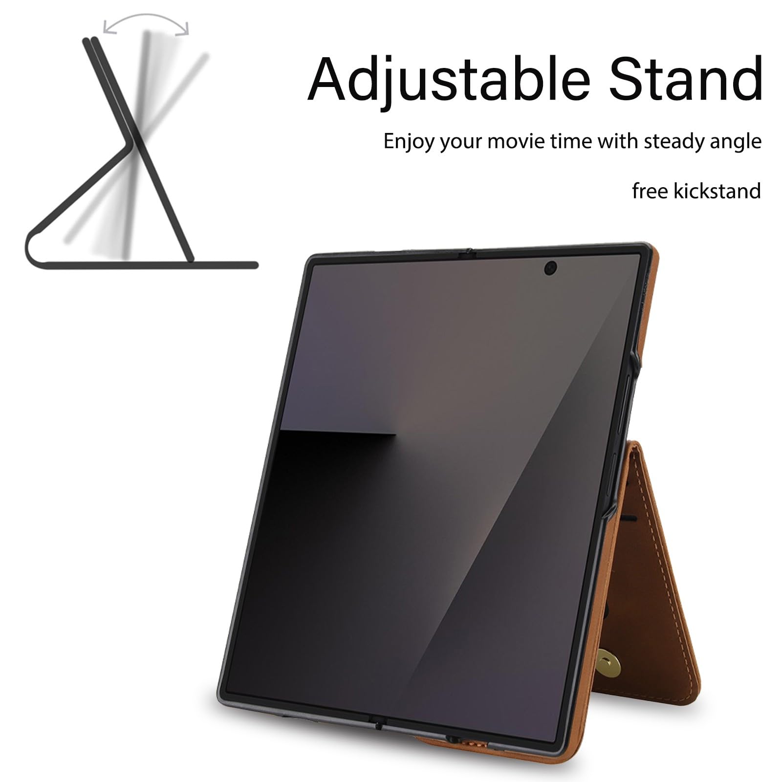 Generic Custodia Compatibile con Samsung Galaxy Z Fold 7 (Verde) Magnetica Rimovibile Portafoglio Custodia con Funzione Stand
