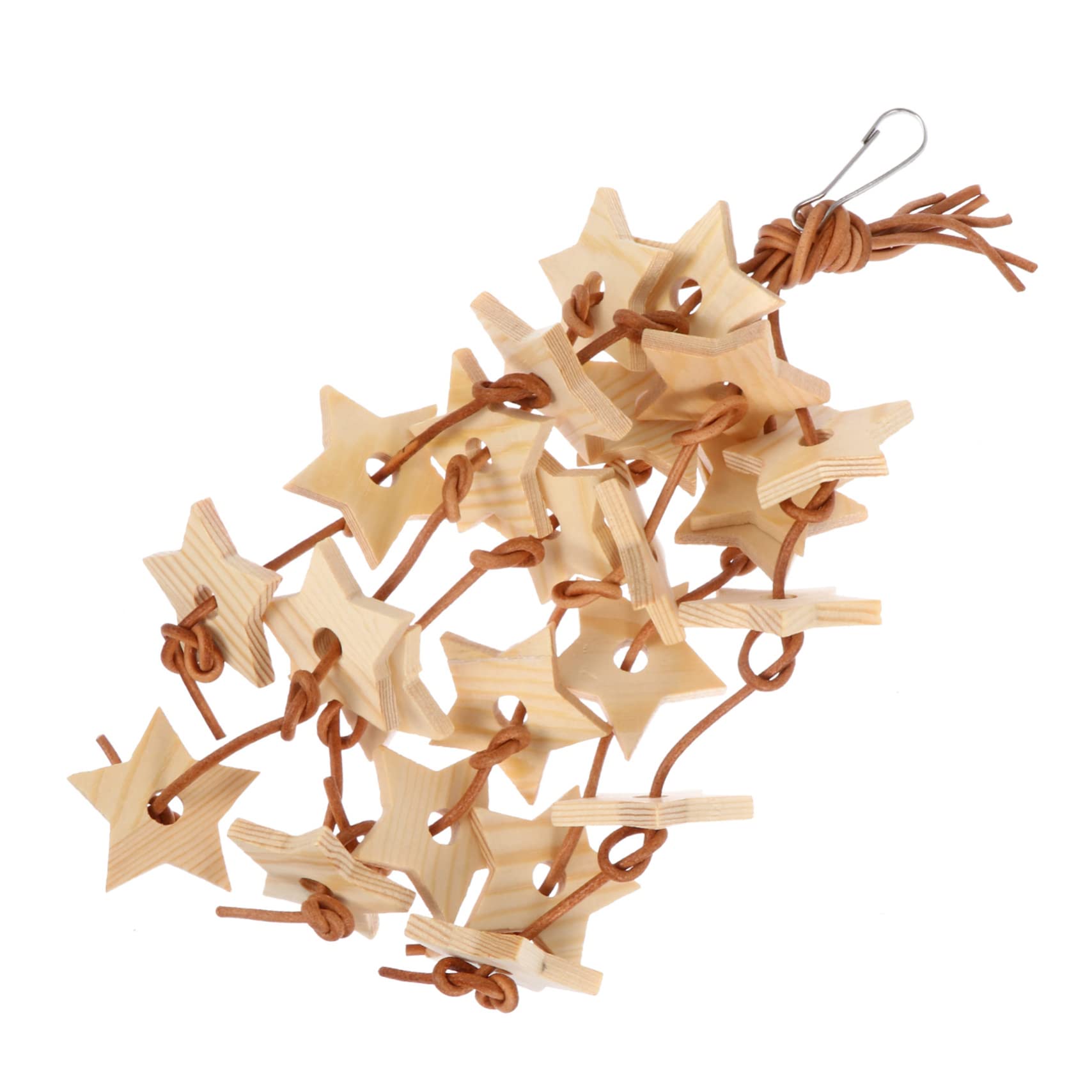 SUPVOX Bird Chewing Toy Wooden Parrot Toy Star Shape Teeth Grinding Bird Cage Accessory
