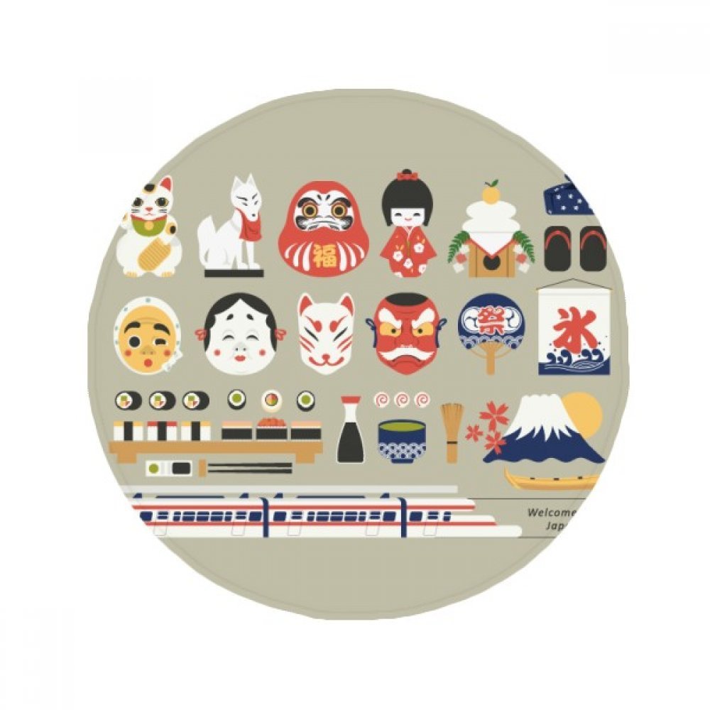 Tapis anti-slip japonais rond 50cm antidérapant et sécurisé pour salle de bain