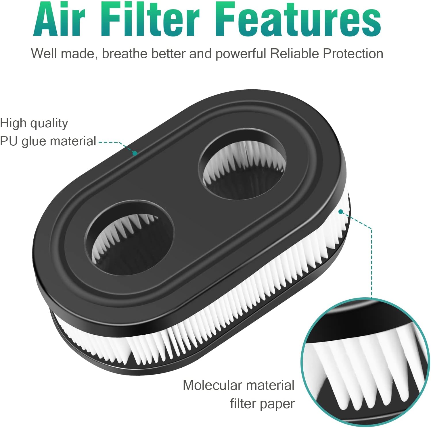 ARyee 593260 798452 Lawn Mower Air Filter, Air Cleaner Replacement Filters for 4247 5432 5432K 09P00 09P702 550E 500EX 550EX 625 575EX Air Filter Mower Series Engine Accessories