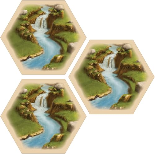 Gold River Hex Scenario - Piezas de juego compatibles con las expansiones de Catan, Seafarers y Catan de Catan (3 hexagonales)