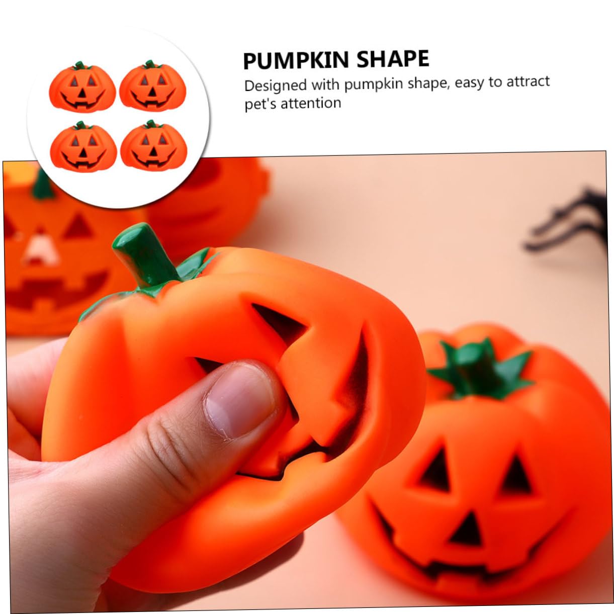 WOONEKY 8stücke Teiliges Halloween Kürbis Quietschspielzeug Für Kleine Hunde Interaktives Kauspielzeug Gesunder Kaubedürfnisse Für Haustierbesitzer
