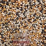 Confect Love Sprinkles – Gold, Black & White Pearl Edible Cake Balls | Disco Ball Cake Decorations for Baking & Desserts | Vegan, Gluten-Free, Nut-Free, Soy-Free, Dairy-Free, Palm Oil-Free- 4.2 Oz