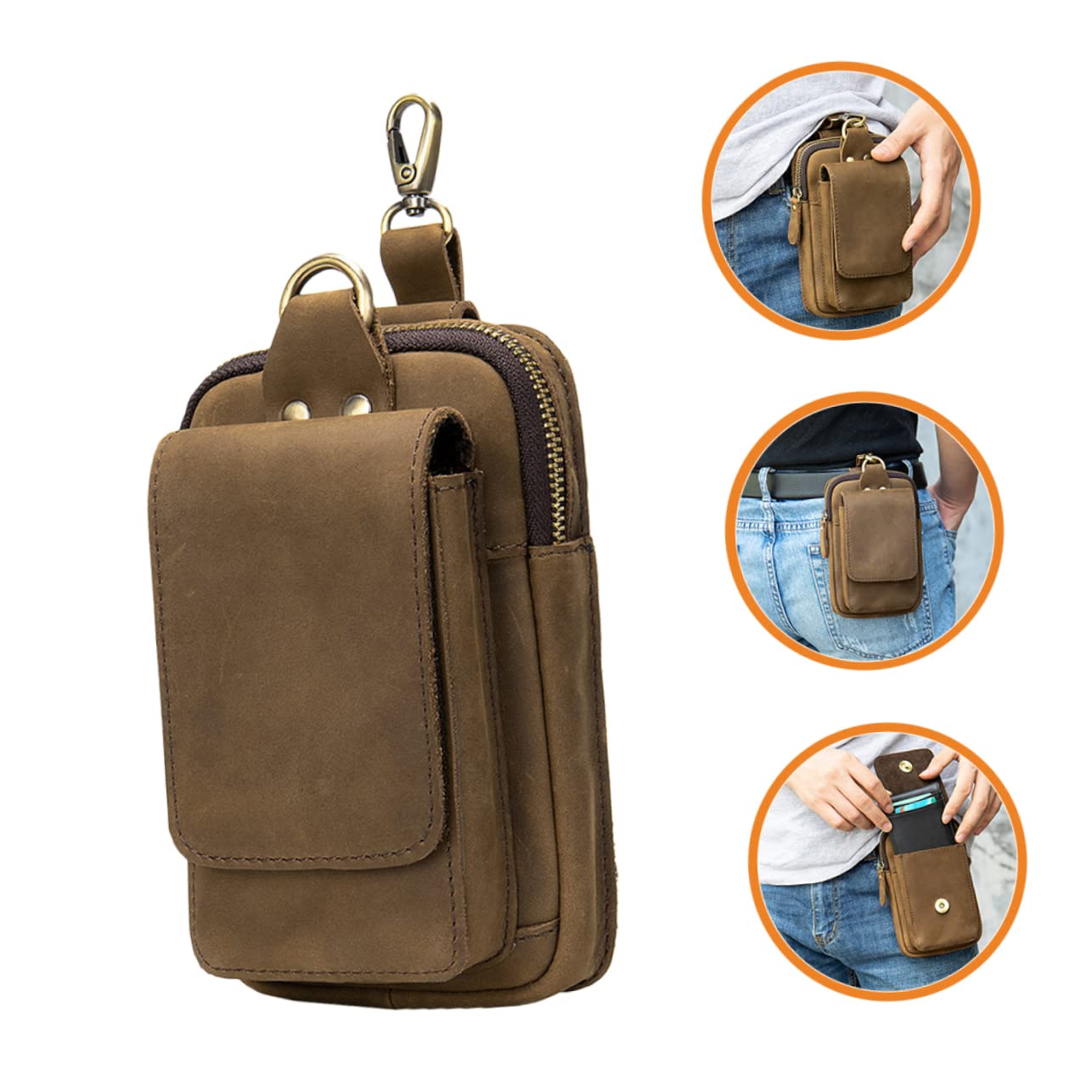 Pochette de Ceinture pour Téléphone Portable Grosse en PU, Holster