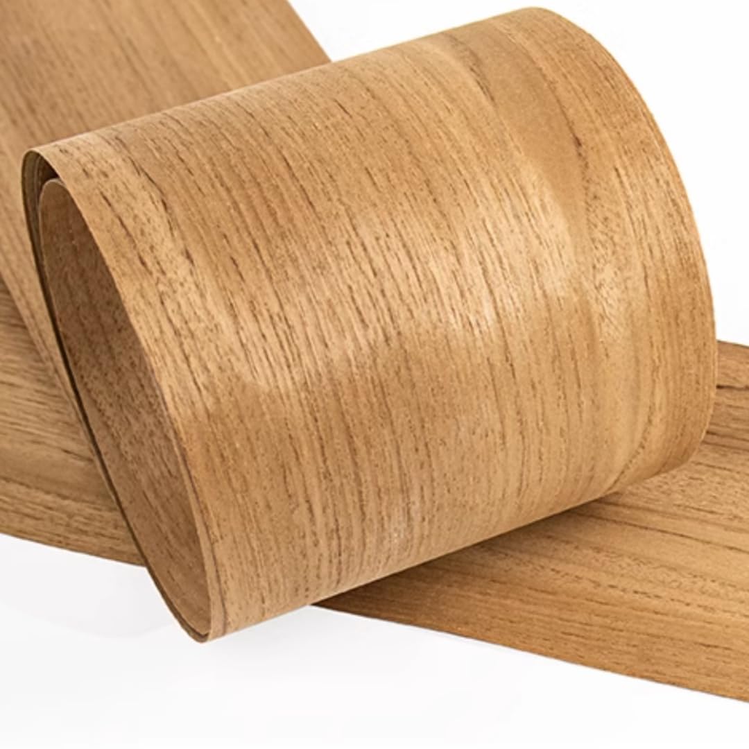 Placage en teck naturel de 0,5 mm, taille de 2,5 x 0,14 m, parfait pour la décoration de murs, d'armoires et de portes, également idéal pour la rénovation de meubles et d'intérieur de voiture