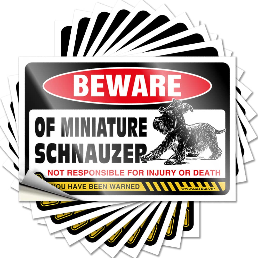 Fall Outdoor Decorations Girly Bumper - Beware of Miniature Schnauzer Removable Decal Bumper Easy Peel for Military(12X18CM)