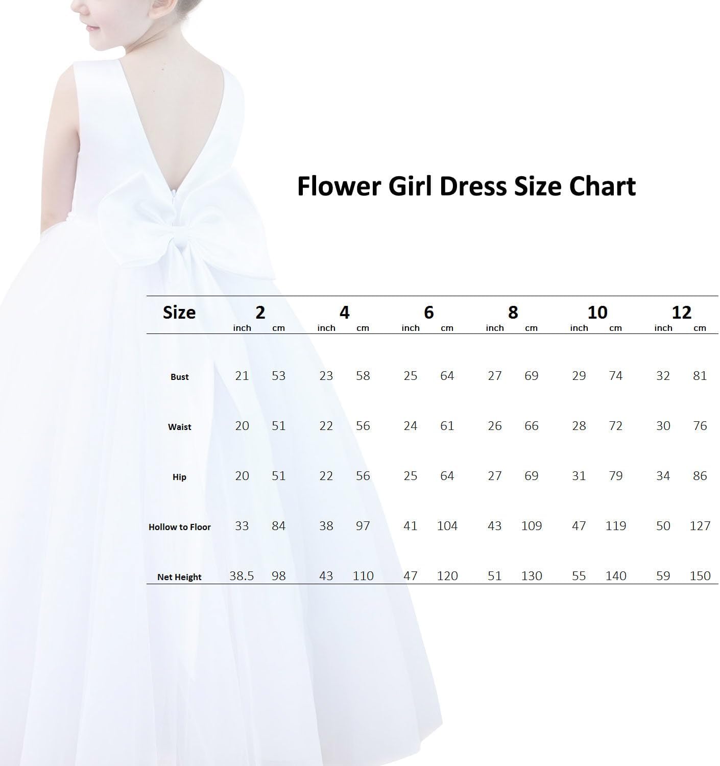 Flower Girl Dress for Wedding Satin Tulle Princess Pageant Gown with Pearls Bow Knot KT370 - Image 6