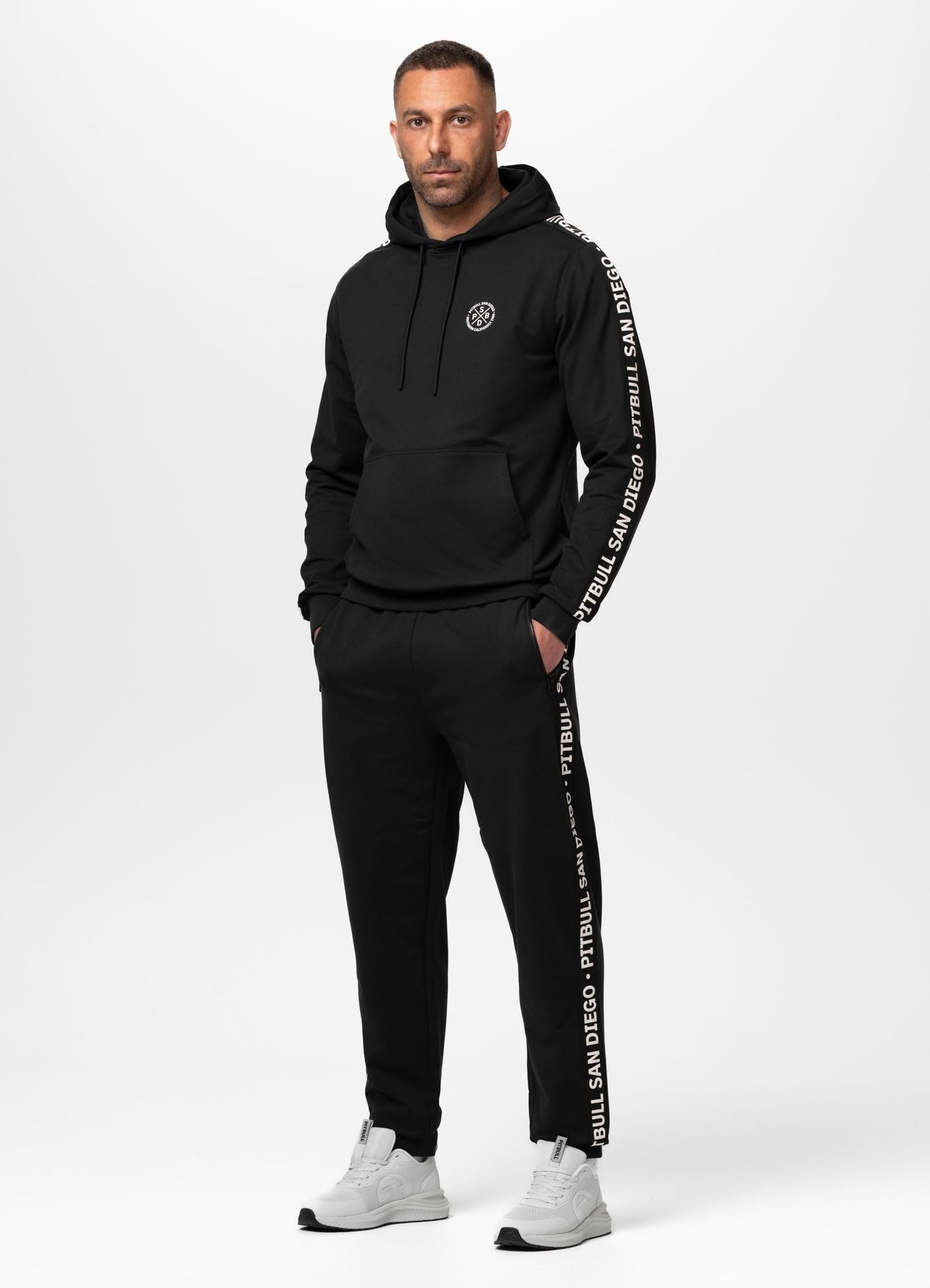 PITBULL - Męska bluza z kapturem, oddychająca i elastyczna, bluza z kapturem, męska bluza z kapturem, charakterystyczny design, bluza z kapturem