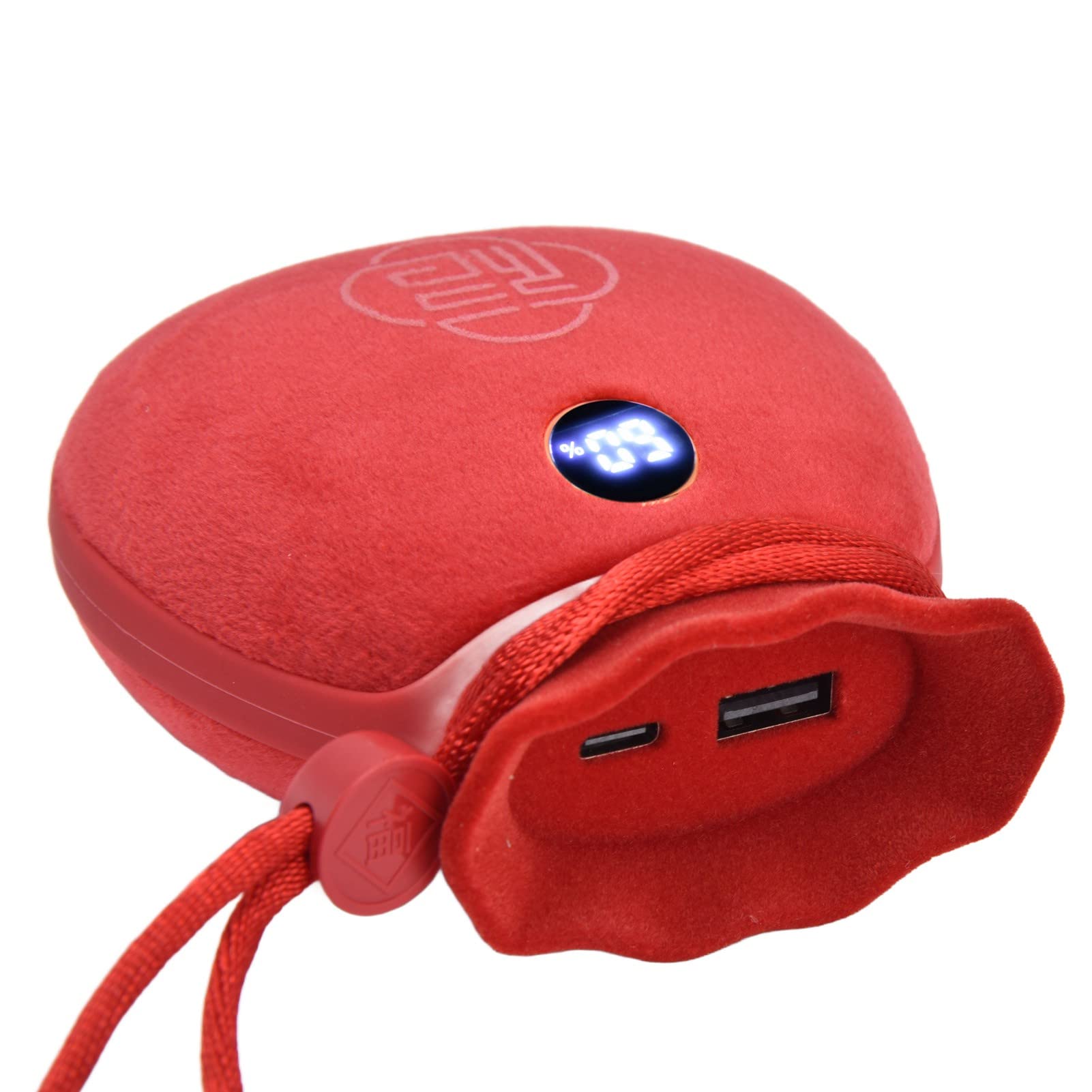 Calentador de Manos Eléctrico, Calentador de Manos Recargable con Calefacción de Doble Cara, de con Carga USB de 6000 MAh, Pantalla Digital, 122 a 140 F para Acampar, Pescar, Andar en Bicicleta