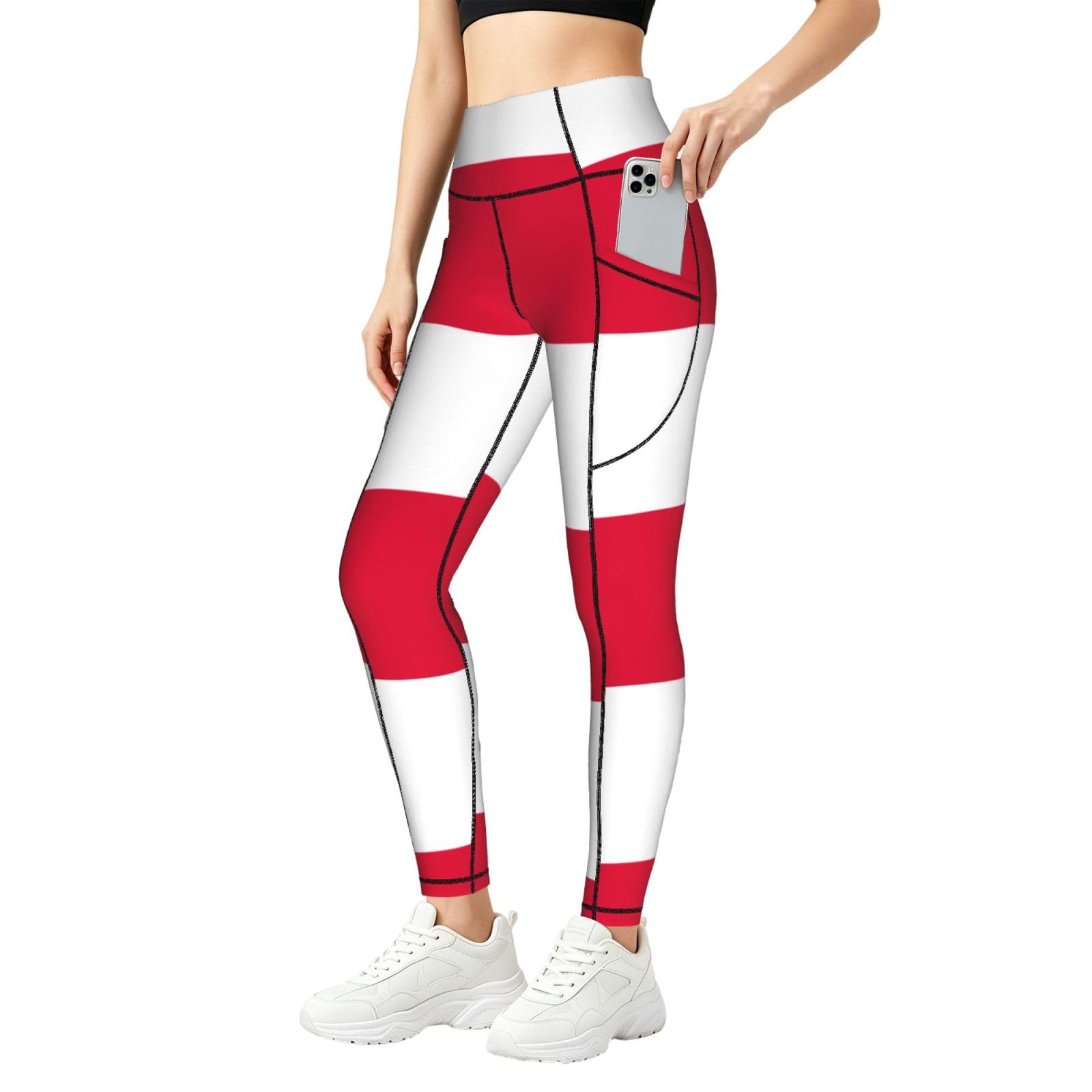 Pantaloni a gamba larga con tasche, Bandiera della Polonia, L