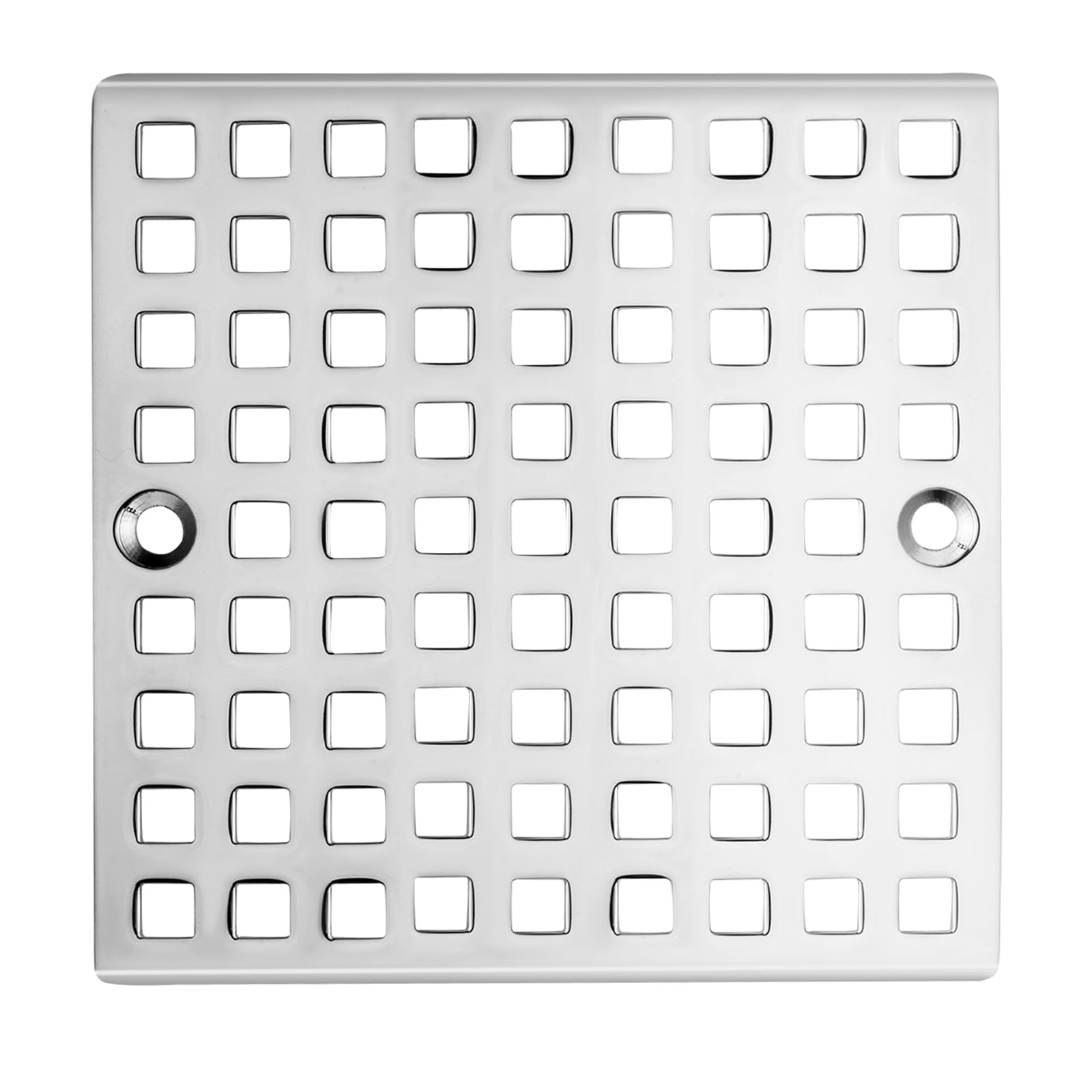 4" Shower Drain Cover - Square Floor Drain Cover Replacement - Hair Catcher/Drain Strainer for Bathrooms, Showers, and Sinks - SUS304 Stainless Steel & Chrome Plating