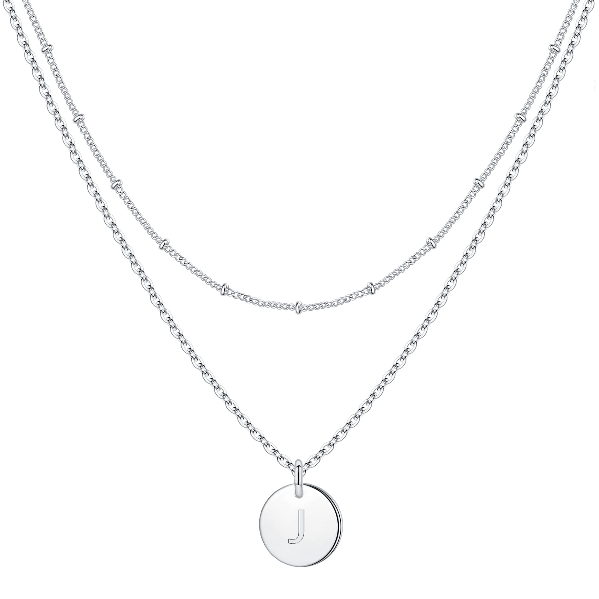 TINGN Buchstaben Kette Damen Mädchen - 14 Karat Vergoldet Ketten Doppelter Seite Gravierter Ketten Damen Buchstaben Kette Layering Halsketten Geschenke für Frauen Teenager Mädchen Schmuck