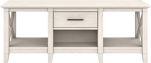 Miniatura 33 de Bush Furniture Key West - Mesa de centro con almacenamiento en color gris lavado Gris desteñido,Gris Oscuro Nogal,Roble blanco de lino.,Roble blanco