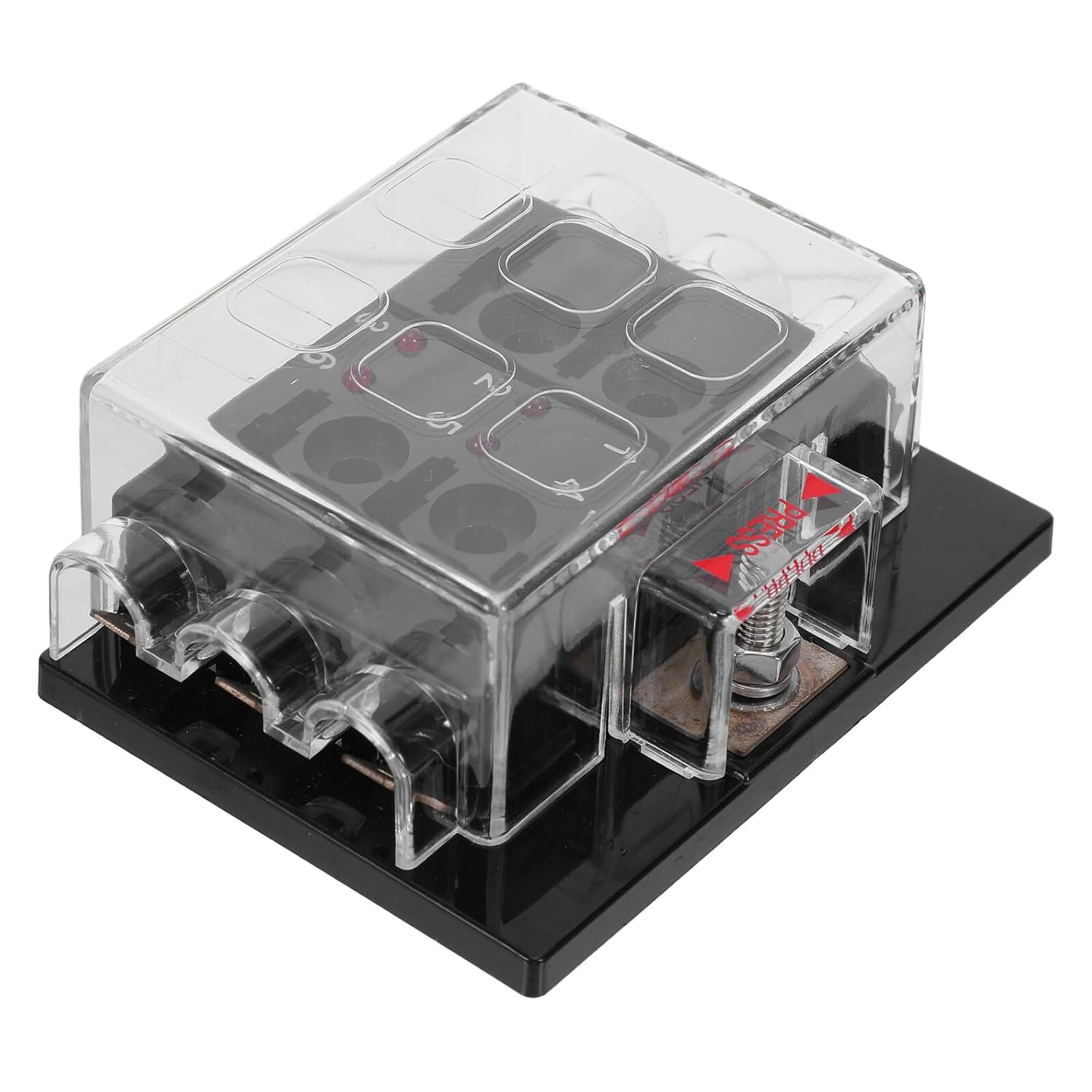 Garneck Circuit Automotive Fuse Box with LED Indicators Heat-Resistant Electrical Protection Panel for Boat Yacht Car Fit for Vehicle Modification and Secure Circuit Management