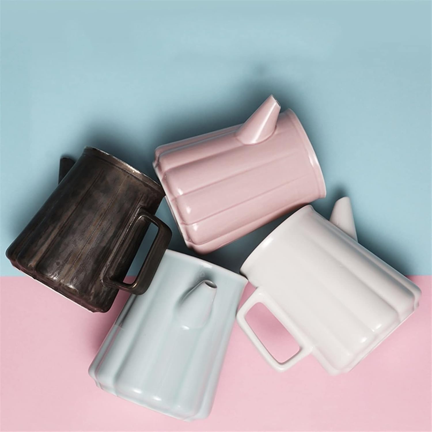 Jarra de Leche, Salsera, Taza de Agua, Jarra, cremera, café, azúcar, Salsa, espumador de Leche, Tetera de cerámica de 450 ml, espumador de Leche Manual, Servidor de Crema
