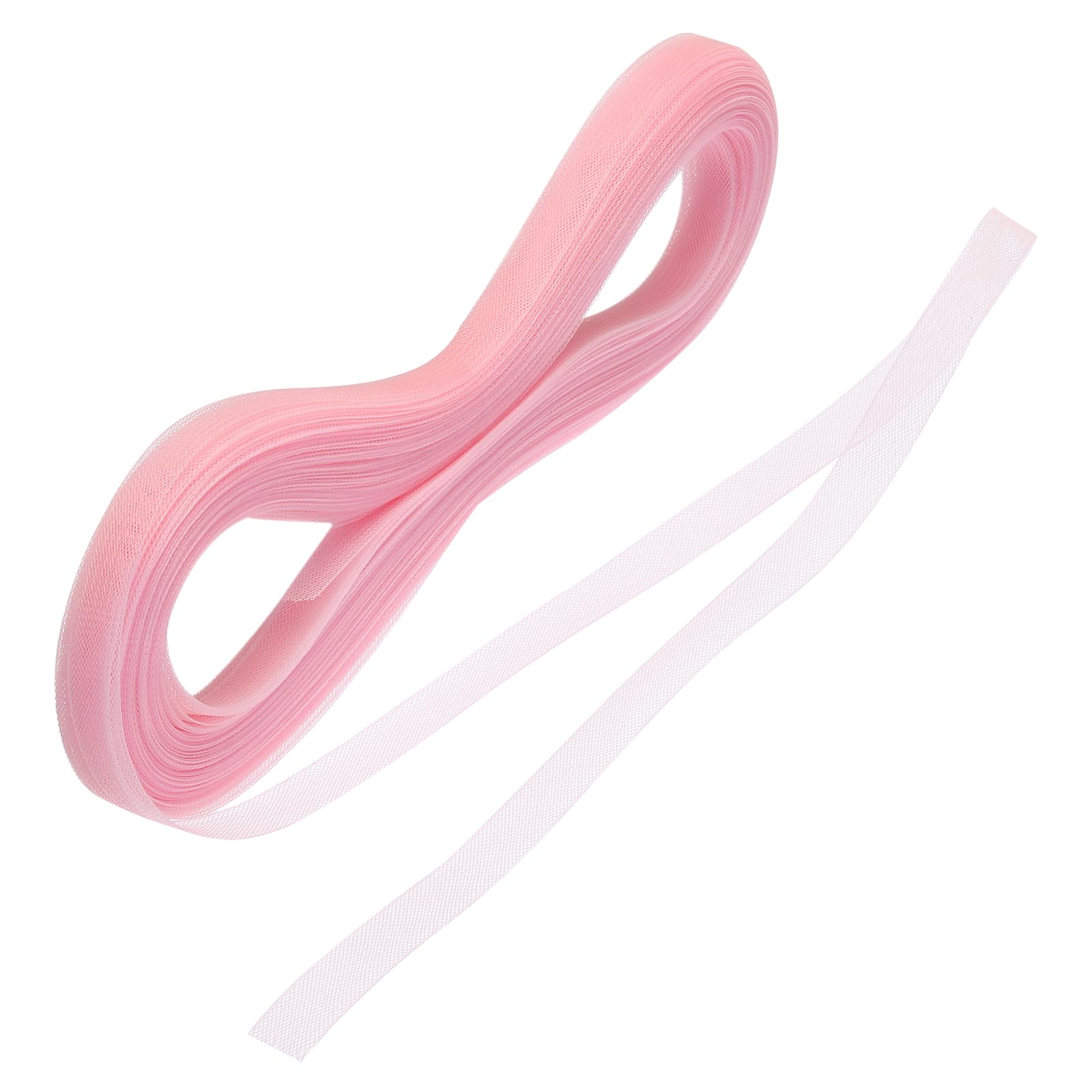 Generic 50 Yards Stiff Horsehair Braid 0.6 Inch Wide for Polyester Boning Sewing Wedding Dress Dance Formal Dress Accessories,Matte Pink