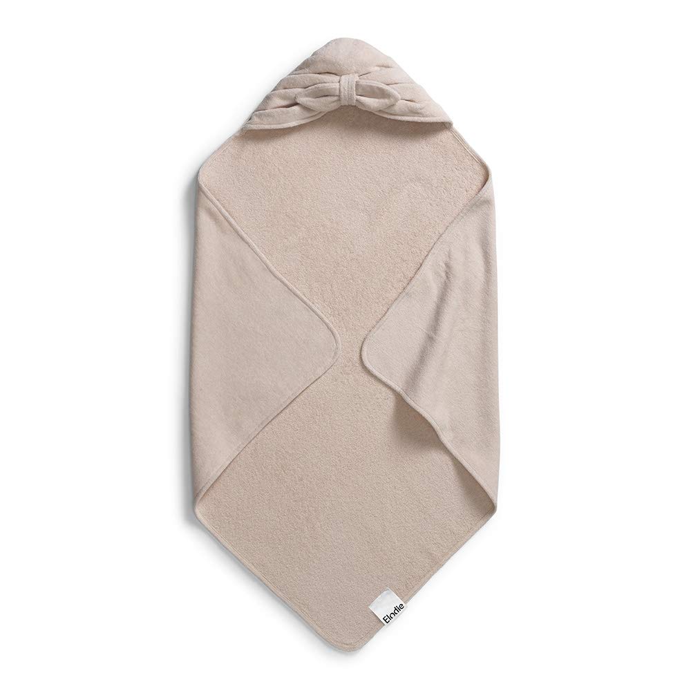 Hooded Baby Towel with a Bow in 100% Oeko-Tex Cotton 80 x 80 cm - Powder Pink Bow