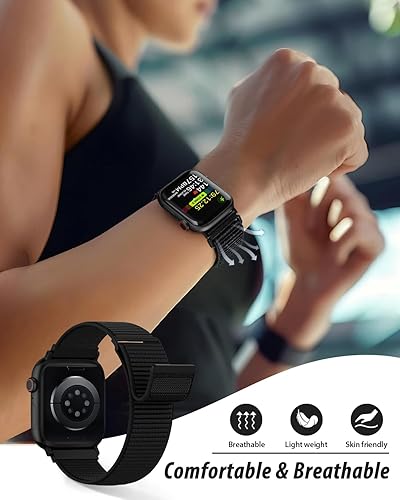 Miniatura 4 de Correa de Nylon Loop Sport Compatible con correas de Apple Watch de 38 mm, 40 mm, 41 mm, 42 mm para mujeres y hombres, correas de muñeca iWatch
