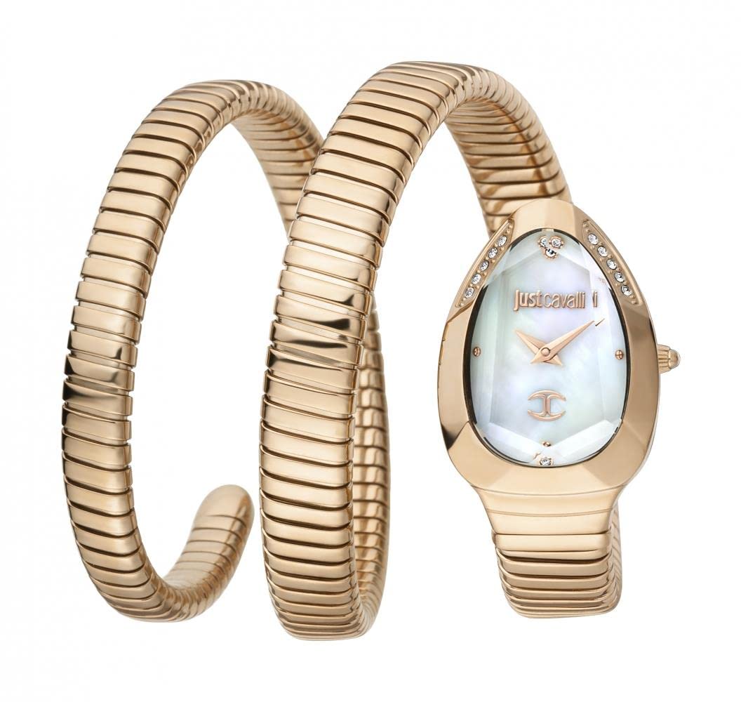 Just Cavalli Analogue Women Wrist Rose Gold Watches Stone Studded Silver Dial Bracelet Watch for Girls/Ladies - JC1L209M0055 (B09SB1DTK6) Amazon Price History, Amazon Price Tracker
