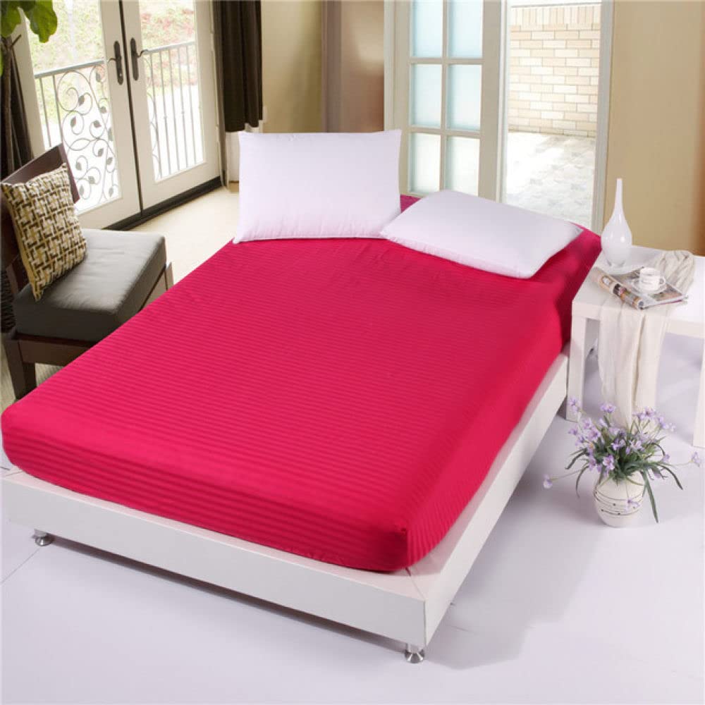 Drap housse en satin de coton de qualité supérieure 100x200 rose meihong