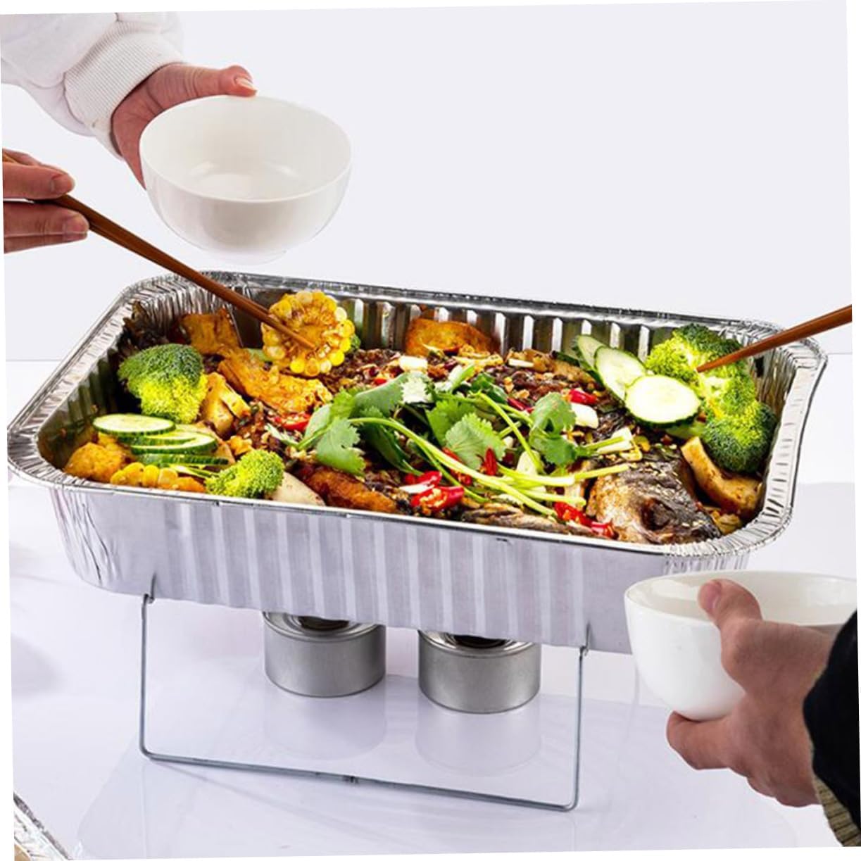 4pcs Aluminum Foil Bbq Drip Pan Cover Disposable Roaster Trays for Food Storage for Barbecue Picnic and Party Use Stand Holder