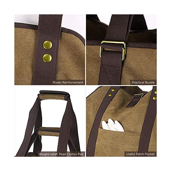 GAGAKU Extra Großer Brennholz-Holzträger Wasserdichter Leinwand Brennholzhalter Holzträger Shopper Kaminofen… – Bild 6