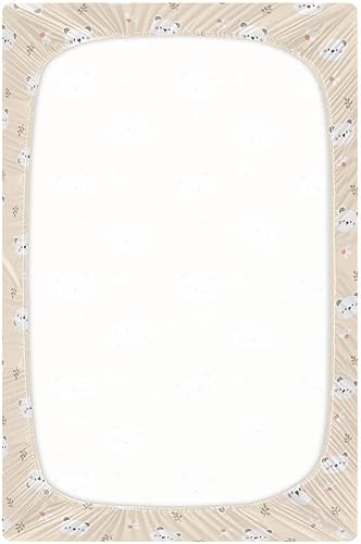 Miniatura 2 de Cute White Bear Crib Sheets - Stretchy Fitted Crib Sheets for Boys Girls, Unisex Cozy Baby Crib Sheet 27 x 39 x 5 Inches