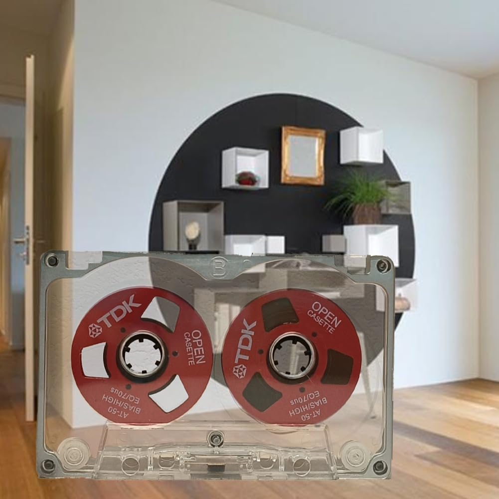 Cartouche vide de 55 minutes, double face, disque métallique ouvert, disque de bande de cassette vide, C