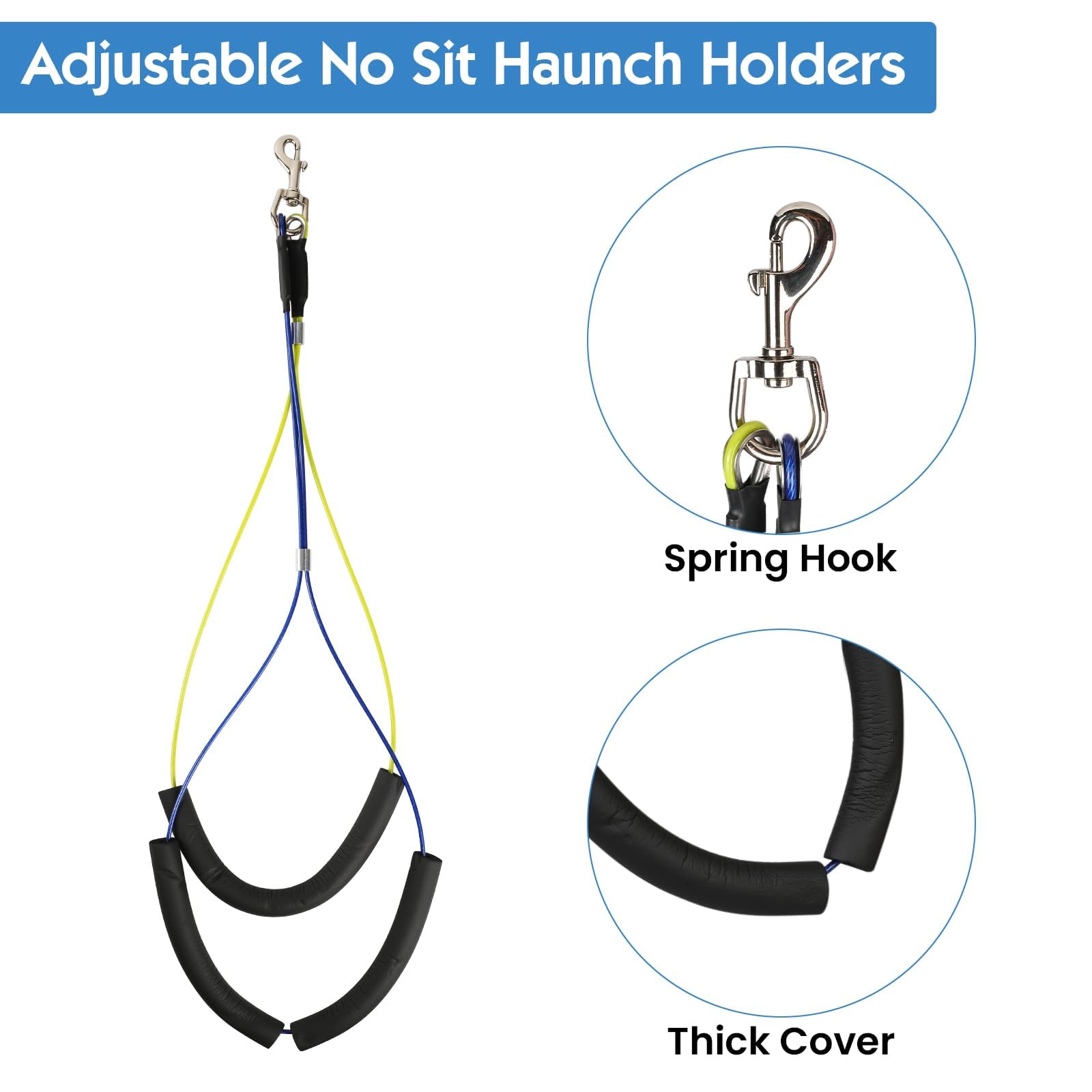 Braccio per Igiene Cani con Pinza - Altezza Regolabile (72-97 cm) - Accessorio per Cani con Collare e Supporto - Ideale per Bagno, Asciugatura, Toelettatura e Cura Unghie